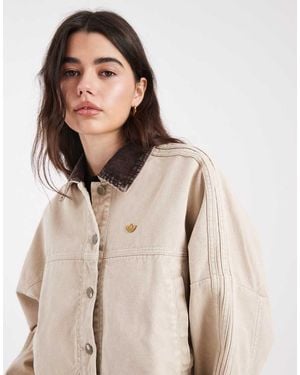 adidas Originals Canvas Tracktop Jacket - Natural