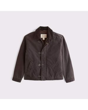 Abercrombie & Fitch Canvas Fireman Clasp Jacket - Brown