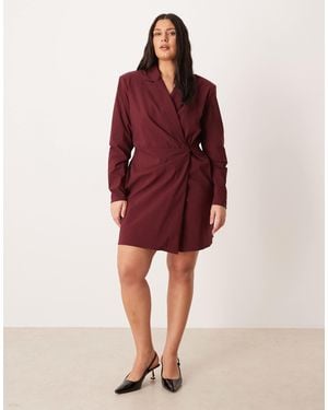 ASOS Asos Design Curve Cinched Blazer Mini Dress - Red