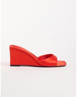 ASOS Hola Mid Wedge Mules - Red