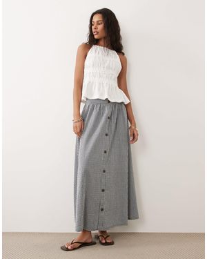 New Look – durchgeknöpfter midirock - Grau