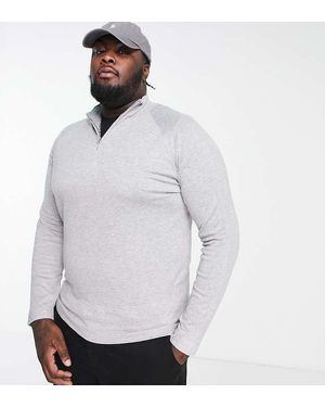 River Island River Island Big & Tall Half Zip Jumper - White