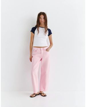 Pull&Bear – barrel-jeans - Pink