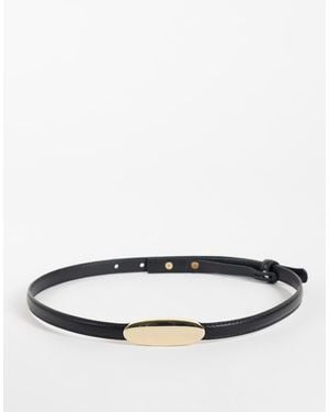 Mango Smalle Riem Met Ovale Gesp - Zwart