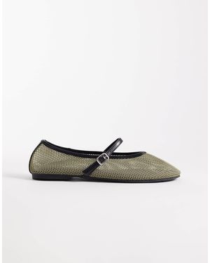 ASOS Libra Mesh Mary Jane Ballets - Green