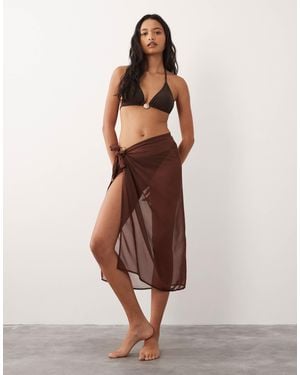 Aray Maxi Sarong With Hardware Detail - Brown