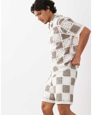 ASOS Knitted Crochet Short - White