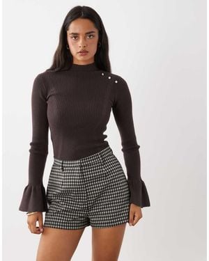 ASOS Micro Shorts Met Pied-De-Poule - Zwart