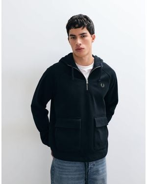 Fred Perry Sweat-shirt smock à capuche - Bleu