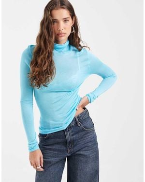 ASOS Doorschijnende Second-Skin Gebreide Top Met Col - Blauw