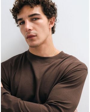 ASOS Relaxed Long Sleeve T-shirt - Brown
