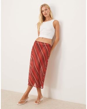 ASOS Chiffon 90s Length Bias Midi Skirt - Multicolor