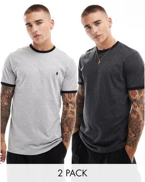 French Connection French Connection 2 Pack Ringer T-shirt - Grey