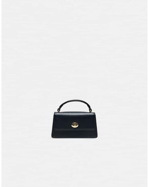 Stradivarius Rigid Crossbody Bag With Metal Clasp - Blue