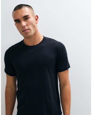 4505 Lightweight Cotton Slub Short Sleeve Henley T-shirt - Blue