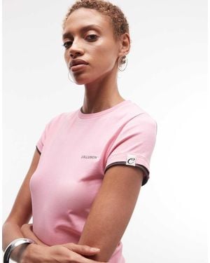Collusion Double Layer Logo Baby Tee - Pink