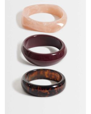Accessorize 3 Pack Resin Bangles - White