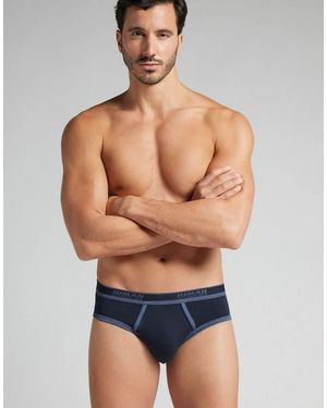 Intimissimi Superior Cotton Briefs With Logo - Blue
