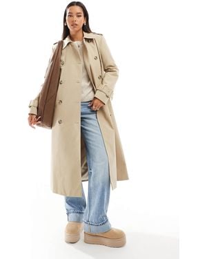 Mango – hochwertiger longline-trenchcoat - Weiß