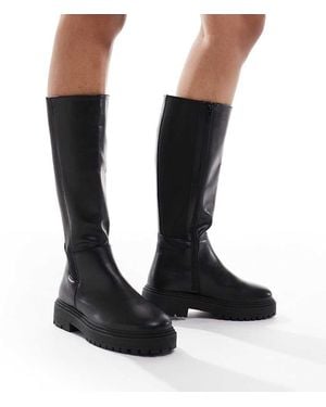 New Look Kniehoge Laarzen Met Dikke Zool - Zwart
