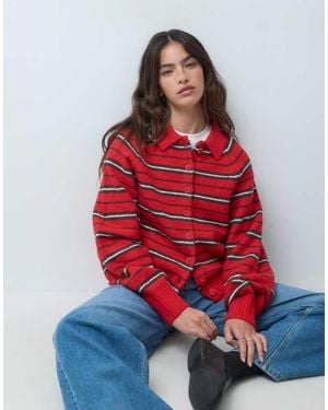 ASOS Collared Button Through Stripe Cardigan
