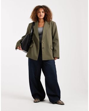 ASOS Curve Tailored Grandad Blazer - Green