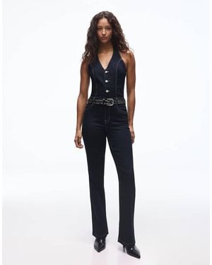 Bershka Denim Long Jumpsuit - Blue