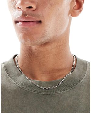 ASOS Collier chaîne court fin 4 mm - Métallisé