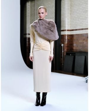 ASOS Modal Long Sleeve Maxi Dress With Ruching Detail - Black