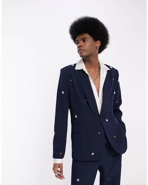 Sister Jane Unisex Embellished Blazer Co-ord - Blue