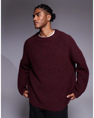 ASOS Pull ultra oversize en maille avec col ras - Rouge