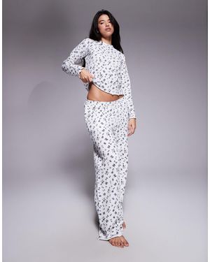 Threadbare – langärmliger pyjama - Grau