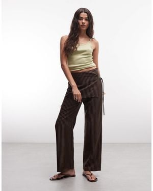 Collusion Side Tie Skirt Trouser - Brown