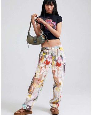 Desigual Jeans Met Print, Regular-Fit - Meerkleurig