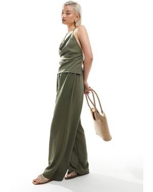 Vero Moda – weit geschnittene hose - Grün