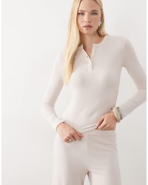 Miss Selfridge Super Soft Henley Top - Natural