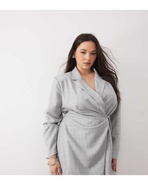 ASOS Asos Design Curve Blazer Dress Mini Tailored Fabric - Grey