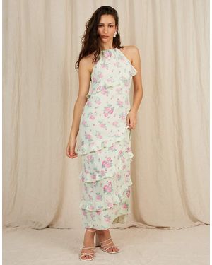 Going Somewhere Floral Maxi Dress - Natural