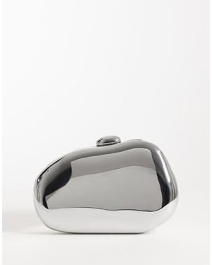 ASOS Abstract Hardbox Clutch Bag With Cross Body Strap - Grey