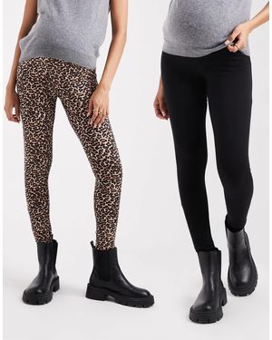 ONLY – 2er-pack leggings - Schwarz