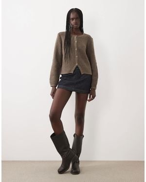 Vila Bouclé-strickjacke mit knopfdetail - Mehrfarbig