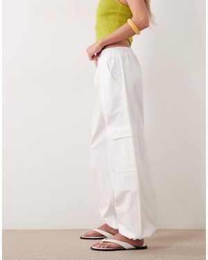Mango 100% Cotton Utility jogger - White