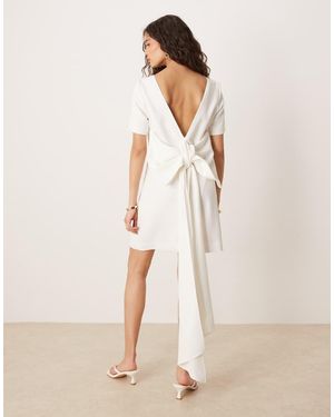 Y.A.S Bow Back Statement Mini Dress - Natural