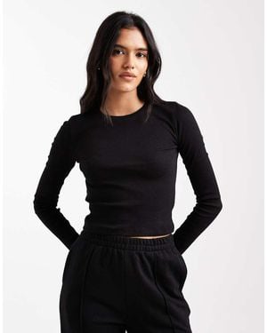 Brave Soul Cotton Long Sleeve T-shirt - Black