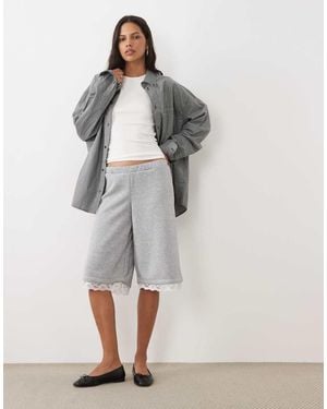 ASOS Jersey Short Met Kanten Rand - Grijs