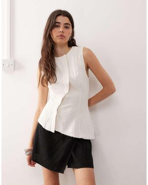 Weekday Minifalda Negra Cruzada De Mezcla De Lino Circee Exclusiva En Asos De - Negro