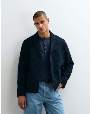 ARKET Linen Blend Blazer - Blue