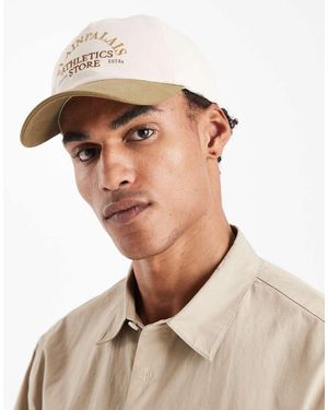 ASOS Contrast Peak Cap With Embroidery - Natural