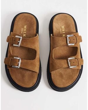 Walk London Budapest Double Strap Sandal - Brown