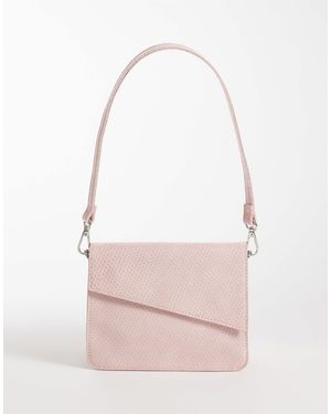 PASQ Sac bandoulière imitation reptile - Rose